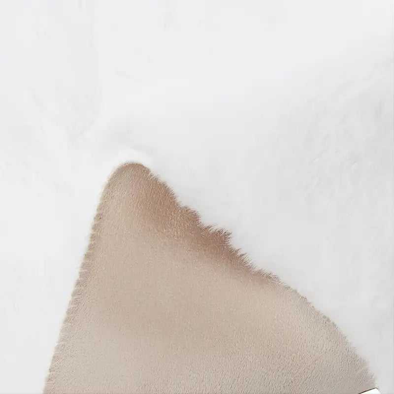 1pc Round Faux Fur Fluffy Area Rug for Bedroom