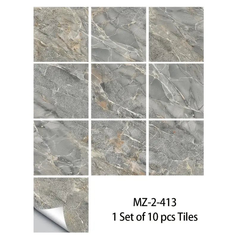 10pcs Waterproof Decorative Marble Tile Stickers