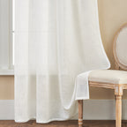 Amazon Cross-Border Sheer White Curtains with Leaf Pattern